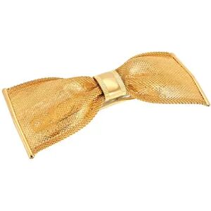 1928 Gold Tone Bow Hair Barrette, Yellow