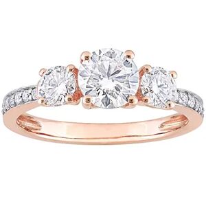 Stella Grace 10k Rose Gold Lab-Created Moissanite 3-Stone Engagement Ring, Women's, White