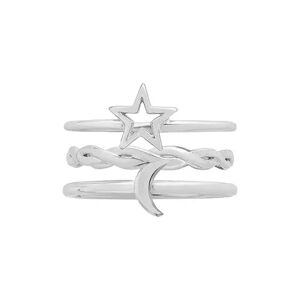 MC Collective Celestial Stacking Ring Set, Women's, Size: 6, Silver
