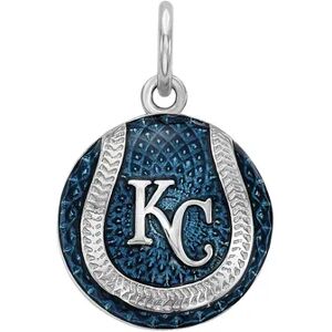 Unbranded LogoArt Sterling Silver Kansas City Royals Baseball Enameled Charm, Women's, Size: 23 mm, Multicolor