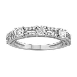Unbranded Sterling Silver 1/3 Carat T.W. Diamond Wedding Ring Band, Women's, Size: 7, White