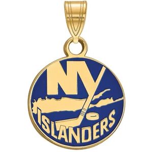 LogoArt New York Islanders Sterling Silver Small Enamel Logo Pendant, Women's, Size: 12MM, Yellow