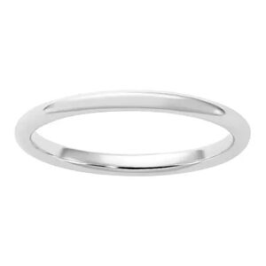 Unbranded Platinum Half-Round Wedding Band, Women's, Size: 4, White