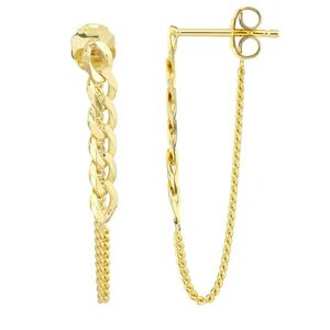 Unbranded 14k Gold Curb Chain Front-to-Back Earrings, Women's, Yellow