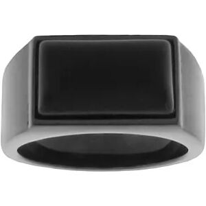 LYNX Stainless Steel Black Ion Black Agate Ring - Men, Men's, Size: 8, Multicolor