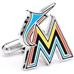 MLB Miami Marlins Cuff Links, Multicolor