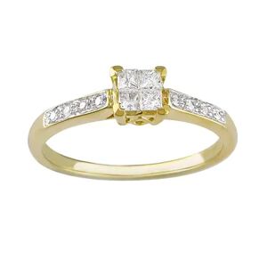 Stella Grace Princess-Cut Diamond Engagement Ring in 10k Gold (1/4 ct. T.W.), Women's, Size: 5, White