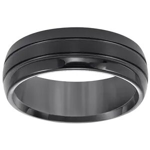 Lovemark Black Tungsten Groove Men's Wedding Band, Size: 10.50