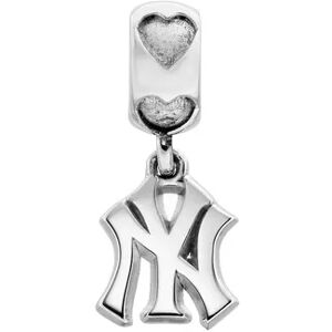 LogoArt New York Yankees Sterling Silver Team Logo Charm, Women's, Grey