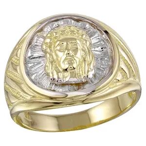 Kohl's Men's 10k Gold Jesus Band Ring, Size: 12, Yellow