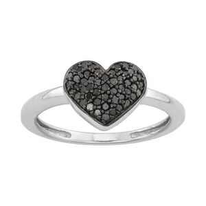 Unbranded 1/4 Carat T.W. Black Diamonds Heart Shape Ring, Women's, Size: 9