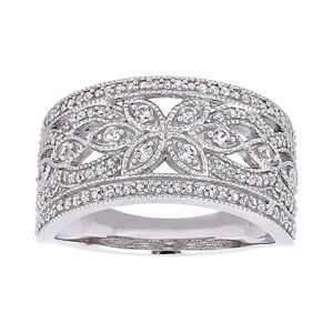 Stella Grace 10k White Gold Lab-Created White Sapphire Filigree Ring, Women's, Size: 8