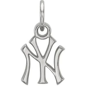 LogoArt Sterling Silver New York Yankees Pendant, Women's, Size: 15 mm