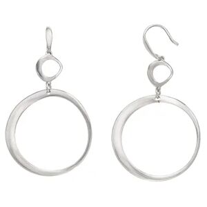 Unbranded Sterling Silver Freeform Circle Drop Earrings, Women's