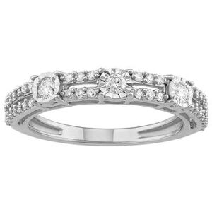 Unbranded Sterling Silver 1/3 Carat T.W. Diamond Wedding Ring Band, Women's, Size: 6, White