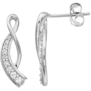 Unbranded Sterling Silver 1/4 Carat T.W. Diamond Journey Earrings, Women's, White