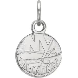 LogoArt New York Islanders 14k Gold Mini Logo Disc Pendant, Women's, Size: 9 mm, Grey