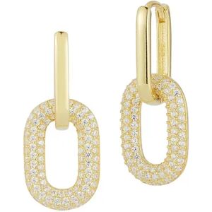 Sunkissed Sterling Cubic Zirconia Link Drop Earrings, Women's, Gold