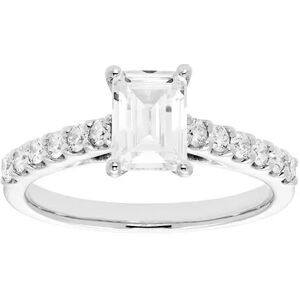 Evergreen Diamonds 14k White Gold 1 3/8 Carat T.W. IGL Certified Emerald Cut Lab-Grown Diamond Ring, Women's, Size: 7