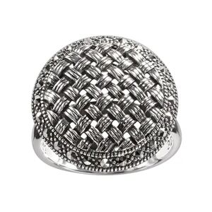 Lavish by TJM Sterling Silver Marcasite Woven Dome Ring, Women's, Size: 6, Grey