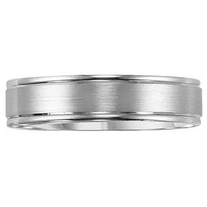 Lovemark 10k White Gold Satin Finish Men's Wedding Band, Size: 13