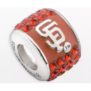 LogoArt San Francisco Giants Sterling Silver Crystal Logo Bead, Women's, Orange