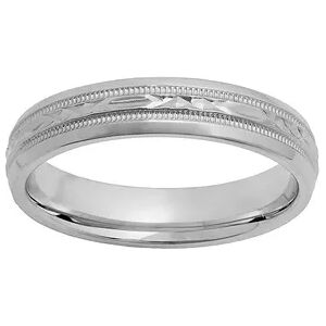 Kohl's Sterling Silver Crisscross Wedding Ring, Men's, Size: 4, Grey