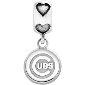 LogoArt Chicago Cubs Sterling Silver Team Logo Charm, Women's, Grey