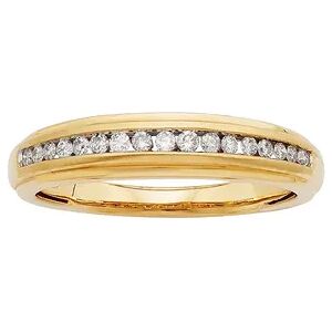 The Regal Collection Men's 14k Gold IGL Certified 1/4 Carat T.W. Diamond Wedding Band, Size: 12, White