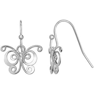 PRIMROSE Sterling Silver Butterfly Drop Earrings, Women's, Grey