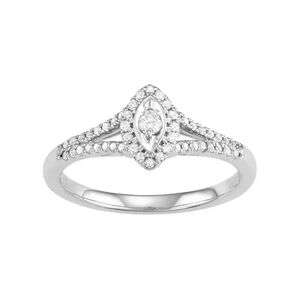 Unbranded 10k White Gold 1/4 Carat T.W. Diamond Marquise Engagement Ring, Women's, Size: 7
