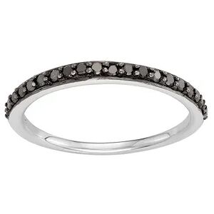 Unbranded 14k White Gold 1/4 Carat T.W. Black Diamond Stack Ring, Women's, Size: 9