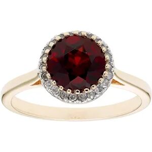 Kohl's Garnet 10K Gold & 1/10 Carat T.W. Diamond Ring, Women's, Size: 7, Red