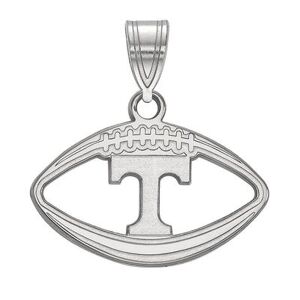 LogoArt Tennessee Volunteers Sterling Silver Rhodium Plated Pendant In Football, Women's, Size: 20 mm