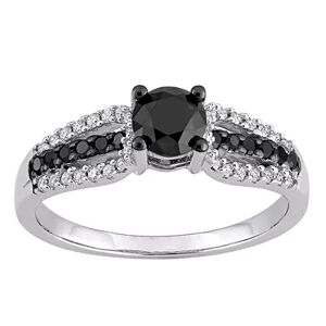 Stella Grace 14k White Gold 1 1/10 Carat T.W. Black & White Diamond Engagement Ring, Women's, Size: 9