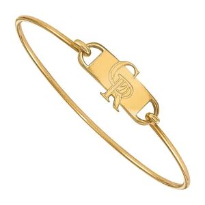 LogoArt Sterling Silver 14k Gold-Plated Colorado Rockies Small Center Wire Bangle Bracelet, Women's, Multicolor