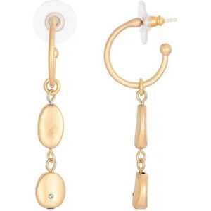 Bella Uno Gilded Metal Multiple-Drop Hoop Earrings, Women's, Multicolor