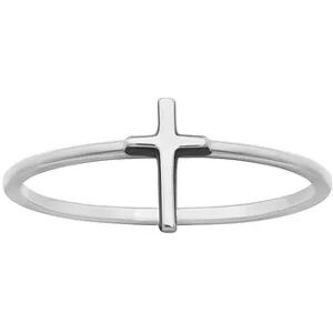 PRIMROSE Sterling Silver Cross Band Ring, Women's, Size: 8, Grey