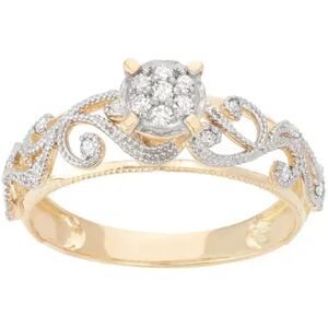 Tiara 10k Gold 1/4 Carat T.W. Diamond Filigree Engagement Ring, Women's, White