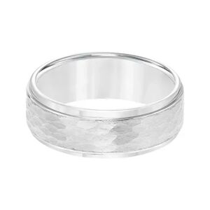 Lovemark Tungsten Step Edge Textured Men's Wedding Band, Size: 12.50, Grey