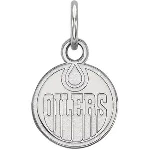 LogoArt Sterling Silver Edmonton Oilers Mini Pendant, Women's, Size: 10MM, Grey