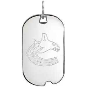 LogoArt Vancouver Canucks Sterling Silver Small Dog Tag Pendant, Women's, Size: 18 mm, Grey