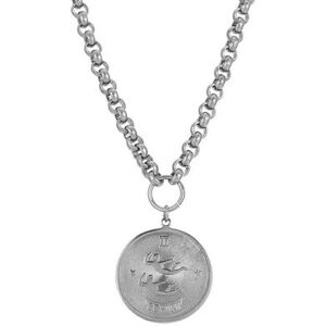 1928 Round Sagitarius Pendant Necklace, Women's, Silver