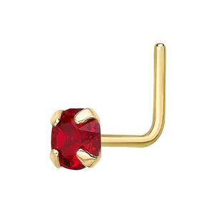 Lila Moon 14k Gold 3 mm Red Crystal L-Shape Nose Ring, Women's