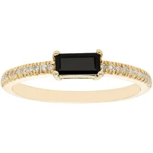 The Regal Collection 14k Gold 1/10 Carat T.W. Diamond & Black Onyx Stackable Ring, Women's, Size: 8