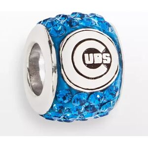 LogoArt Chicago Cubs Sterling Silver Crystal Logo Bead, Women's, Blue