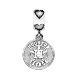 LogoArt Houston Astros Sterling Silver Team Logo Charm, Women's, Grey