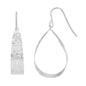 Kohl's Sterling Silver Textured Teardrop Earrings, Women's