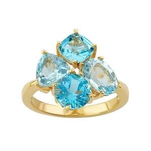 Kohl's 18k Gold Over Silver Sky Blue Topaz & Swiss Blue Topaz Cluster Ring, Women's, Size: 7