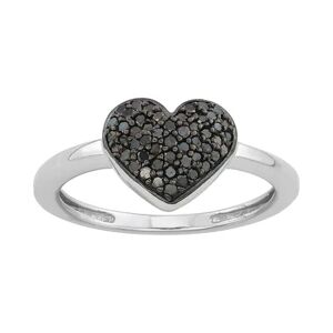 Unbranded 1/4 Carat T.W. Black Diamonds Heart Shape Ring, Women's, Size: 8